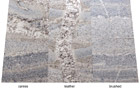 Granitfliesen White Fusion Oberflächen: caress = softgebürstet + poliert,      leather = satiniert-geledert,      brushed = geflammt + gebürstet